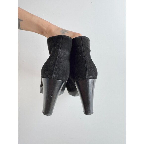 LA CANADIENNE Oliver Black Waterproof Suede Leather Booties Ankle Boots, Size 8 - Picture 9 of 14